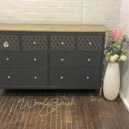 Large Painted Chest Of Drawers Merchant Ash Gold Moroccan Round Handles - thumbnail 2