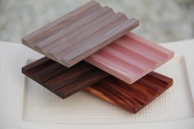 2 Eastern Cedar/Walnut Mix Or Match Wooden Soap Decks - Holders Dishes - image 1