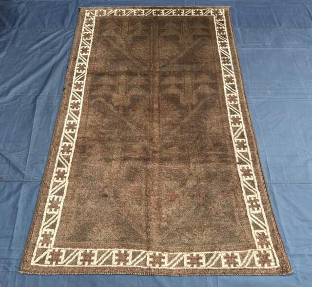 Hand Knotted Afghan Luxury Rug, High Pile Ersari Vintage 7.4x4.8 - image 1