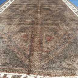 Hand Knotted Afghan Luxury Rug, High Pile Ersari Vintage 7.4x4.8 - thumbnail 3