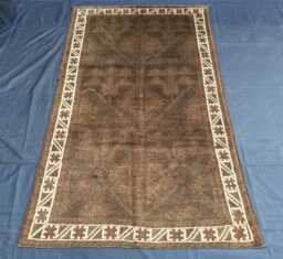 Hand Knotted Afghan Luxury Rug, High Pile Ersari Vintage 7.4x4.8 - thumbnail 1