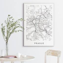 Prague Map Print - Minimal Poster Art Czech Republic - thumbnail 3