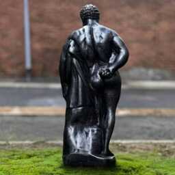 Massive Hersules Sculpture Concrete Black Greek Statue Outdoor Man Hercules Lover Gift Front Door Ornament Handmade Art - thumbnail 4