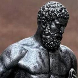 Massive Hersules Sculpture Concrete Black Greek Statue Outdoor Man Hercules Lover Gift Front Door Ornament Handmade Art - thumbnail 2