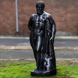 Massive Hersules Sculpture Concrete Black Greek Statue Outdoor Man Hercules Lover Gift Front Door Ornament Handmade Art - thumbnail 1