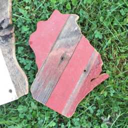 Wisconsin Reclaimed Barn Wood Art - Local Dane County Barnwood Wi State Wall Decor 8 - thumbnail 1