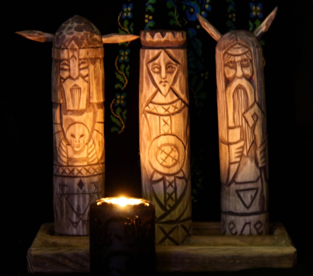 Wooden Altar. Handcrafted Statue. Veles, Chernobog, Morana - image 1