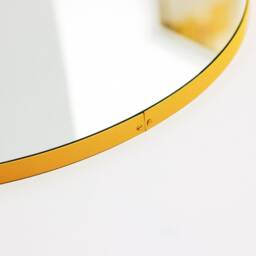 Luna??? Half-Circle Modern Mirror With A Yellow Frame - Large, Xl - thumbnail 2