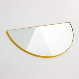 Luna??? Half-Circle Modern Mirror With A Yellow Frame - Large, Xl - thumbnail 1