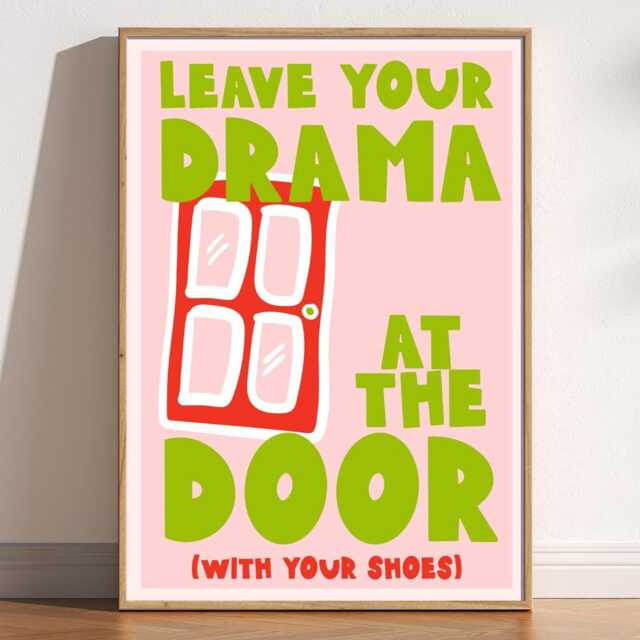 Leave Your Drama At The Door Print Playful Entryway Art - image 1