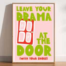 Leave Your Drama At The Door Print Playful Entryway Art - thumbnail 1
