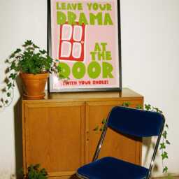 Leave Your Drama At The Door Print Playful Entryway Art - thumbnail 2