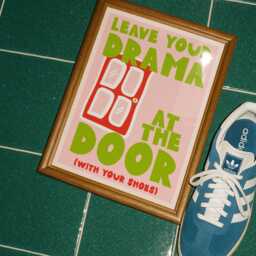 Leave Your Drama At The Door Print Playful Entryway Art - thumbnail 3