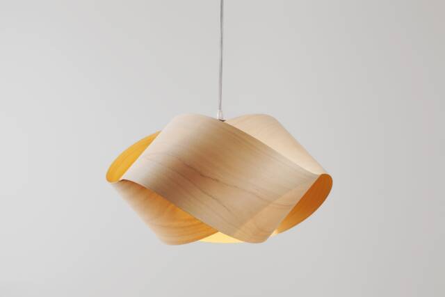 Modern Wood Veneer Pendant Light - Ufo - image 1