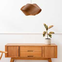 Ufo Wood Veneer Pendant Light - Artistic Summer Decor Ceiling Lamp - thumbnail 4