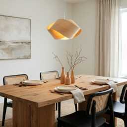 Modern Wood Veneer Pendant Light - Ufo - thumbnail 3