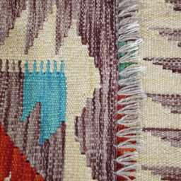 Classic Runner Rug, Handmade Artisan Afghan Turkish Scandinavian Navajo Bohemian Wool Flatweave Multicolour Kilim Rug 207x64 cm - thumbnail 3