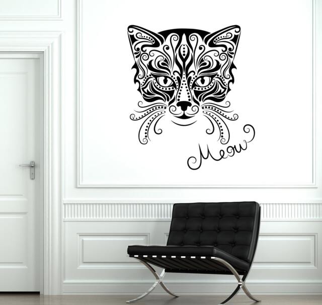 Wall Decal Animal Cat Pets Kitty Meow Vinyl Sticker 1848Dz - image 1