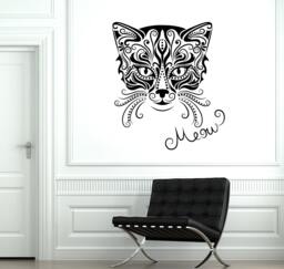 Wall Decal Animal Cat Pets Kitty Meow Vinyl Sticker 1848Dz - thumbnail 1