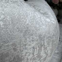 White Textured Cushion Cover With Silver Shimmer & Black Fringe Luxury Sofa Decor Handmade in UK All Sizes Available - Diana - thumbnail 3