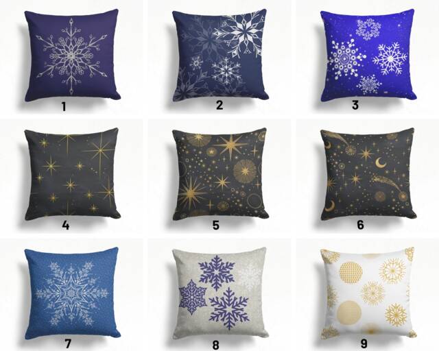 Snowflake Pillow Cover/Winter Trend Cushion Cover/Christmas Pillowcase/Decorative Winter Case/Housewarming Throw - image 1