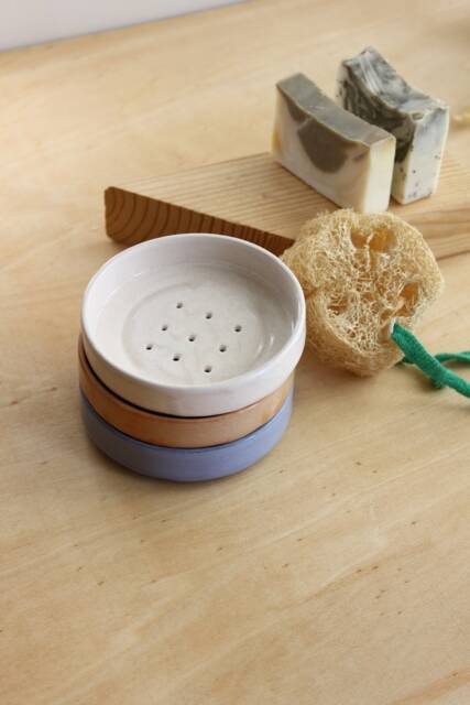 Handcrafted Ceramic Soap Dish Draining Pottery Holder - image 1
