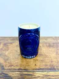 Mcqueen Gin Bottle Candle - Scented Soy Wax Ceramic Blue 90 Hours Burn Time - thumbnail 1