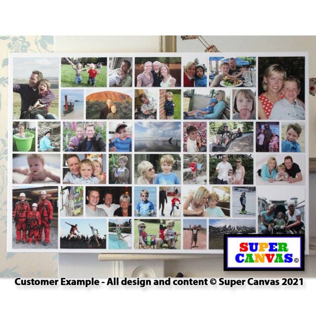 Custom 41 Picture Family Baby Holiday Memories Couple Pet Photo Collage Wall Art Framed Canvas Print Christmas Birthday Wedding Gift - image 1