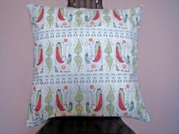 Bird Cushion Cover Accent Pillow 18x18Inch - 45x45cm Red Green Design - thumbnail 1