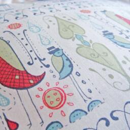 Bird Cushion Cover Accent Pillow 18x18Inch - 45x45cm Red Green Design - thumbnail 2