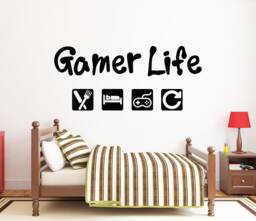 Gamer Life Wall Decal Video Game Controller Art 197Re - thumbnail 1
