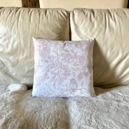 1163. Handmade Soft Pink Hummingbird 100% Cotton Cushion Cover, Various Sizes - thumbnail 2