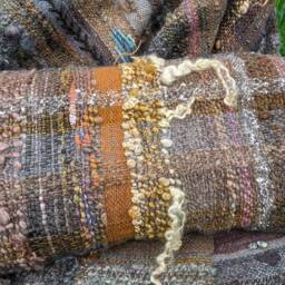 Earthy Handwoven Cushion Plant Dyed Woven Feather Filled Pillow Bed Sofa Chair Handspun Art Yarn Wool Hand Cushions Pillows Hippy - thumbnail 2