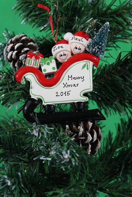 Personalized Family Sleigh Christmas Ornament - image 1