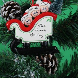 Personalized Family Sleigh Christmas Ornament - thumbnail 2