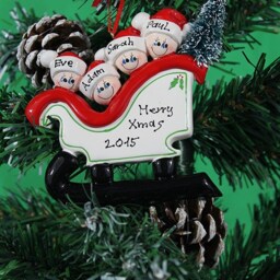Personalized Family Sleigh Christmas Ornament - thumbnail 3