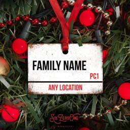 Personalised Street Sign Christmas Decoration - 3 Styles Available Any Text, Location, Postcode Custom Print Bauble Hanging Tree Xmas - thumbnail 1