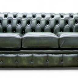 Lounging Sofa Living Room 3 Seater Couch Authentic Real Leather Antique Green - thumbnail 2