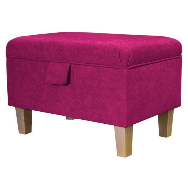 Handmade Fuchsia Pink Storage Ottoman - Luxury Upholstery Fabric Bespoke British Made - image 1