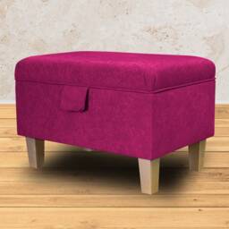 Handmade Fuchsia Pink Storage Ottoman - Luxury Upholstery Fabric Bespoke British Made - thumbnail 4