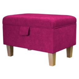 Handmade Fuchsia Pink Storage Ottoman - Luxury Upholstery Fabric Bespoke British Made
