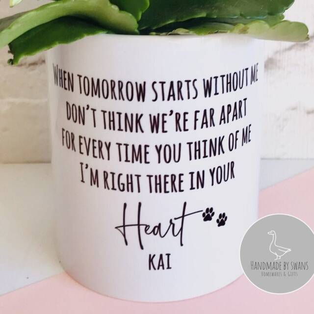 Plant Pot, Pet Loss, Dog Memorial, Pet Memorial Gift, in Memory Of, Special Heart Keepsake, Bereavement, Left Paw Prints - image 1