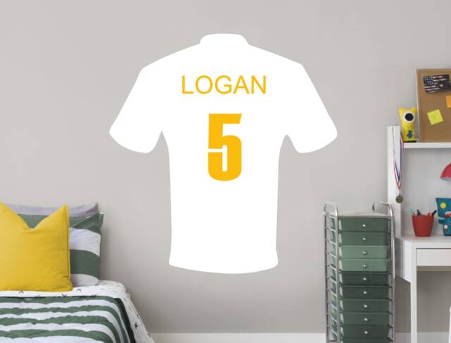 Personalised Name & Number Football Shirt Wall Sticker, Football Decal, Art, Football Sticker - image 1