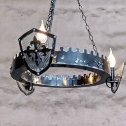 Medieval Iron Chandelier Rustic Castle Lighting, 3-Light - thumbnail 3