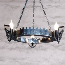 Medieval Iron Chandelier Rustic Castle Lighting, 3-Light - thumbnail 2