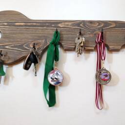 Key Holder For Wall Rustic Wood Key Wall Hook Medal Gray Pine Dog Collar Entryway Decor Hanger Country - thumbnail 3