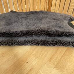 Dark Grey Shearling Sheepskin, Charcoal , Boucle Texture Shearling, Wool Rug, Upholstery Material, Interior Accessories - thumbnail 3