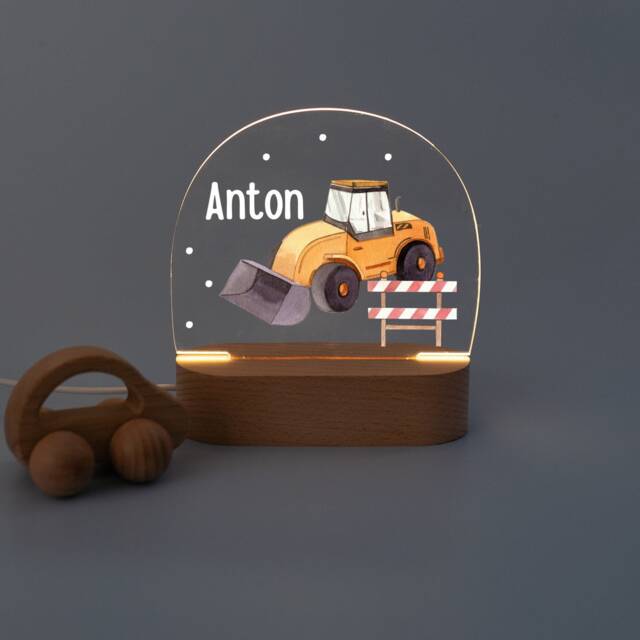Excavator Night Light, Car Excavator Lamp, Boy's Bedroom, First Birthday, Newborn Boy Gift, Sleep Aid - image 1