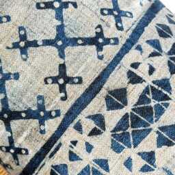 Indigo Dot Block Print Mudcloth Hmong Pillow Case - thumbnail 3