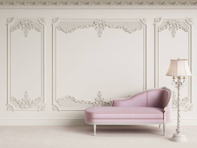 3D Cornice Wall Mural Wallpaper, Classic White Decor, Peel & Stick - image 1
